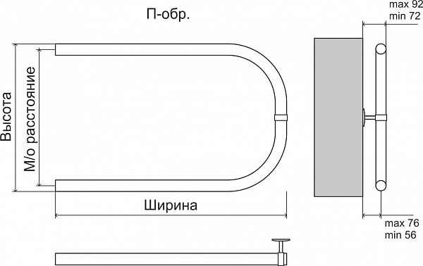 Полотенцесушитель водяной Terminus  П-образный 500х500
