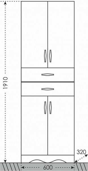 Шкаф - пенал Верона 60 напольный Санта 700134