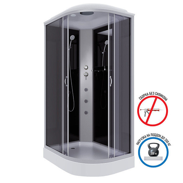 Душ.каб. NG-3512-14LG (1200х800х2150) низкий поддон(13см) стекло ТОНИРОВАННОЕ 3 места