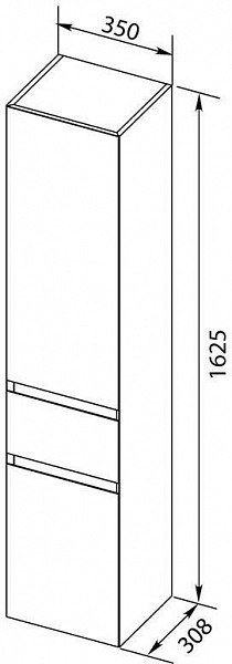Шкаф-пенал для ванной Aquanet Нью-Йорк 35 L орех 00257886