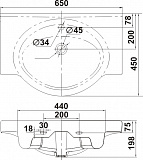 Умывальник мебельный НОРД 65 (КЕРАМИН)