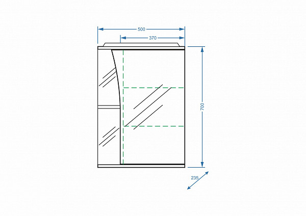Зеркало-шкаф "Винчи 50/С", правое