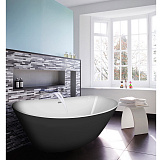 Ванна акриловая Azario EASTON 1800x820x600 мм., белая с черными внешними стенками, свободностоящая, в комплекте с сифоном и металлической рамой