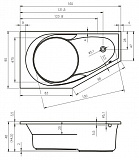 Акриловая ванна Riho Yukon 160x90 правая B008001005