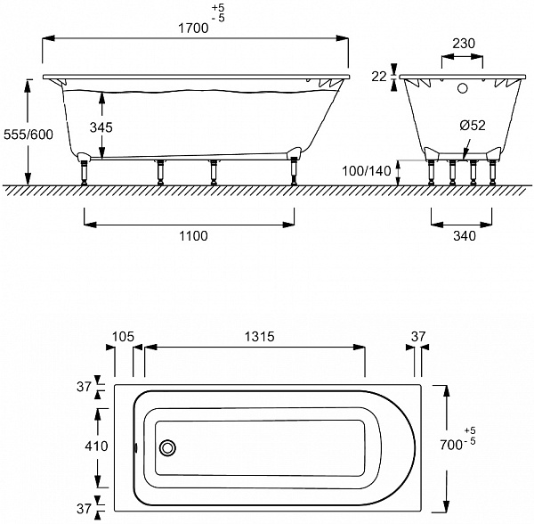 Ванна из искусственного камня Jacob Delafon Odeon Rive Gauche E6D151-00