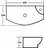 Раковина мебельная Мелана 50х12 (Правый смеситель)