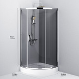 W83G-315-090CG Like Solo Slide Стекла для душ. ограждения 90x90, стекло тонированное, проф хром глян