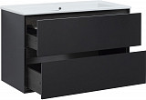 Тумба под раковину Aquanet Милан 105 черный глянец 00316690