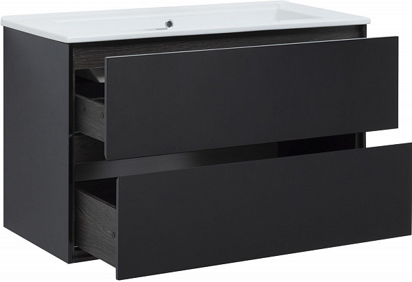 Тумба под раковину Aquanet Милан 105 черный глянец 00316690