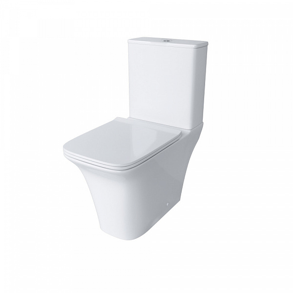 Унитаз Galaxy GR-4470S (650*360*820) напольный БЕЗОБОДКОВЫЙ с тонкой крышкой, 2 места