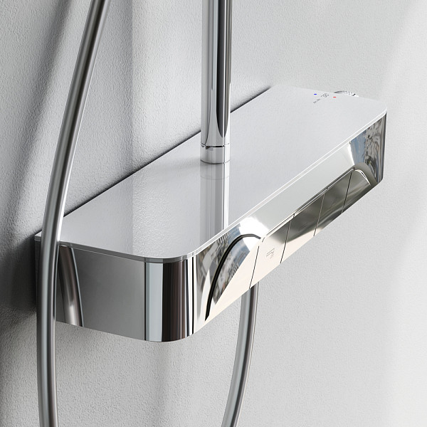 F078F300 Func, душ.сис-ма: см-ль-полка д/ванны/душа с ТМС, душ.штанга, верхн. душ квадр., ручн.душ,