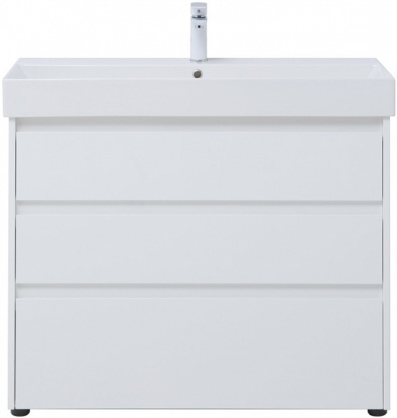 Тумба под раковину Aquanet Nova Lite 100 белый глянец (3 ящика) 00302478