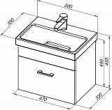 Тумба под раковину Aquanet Верона 50 (Moduo Slim) белый 00246951