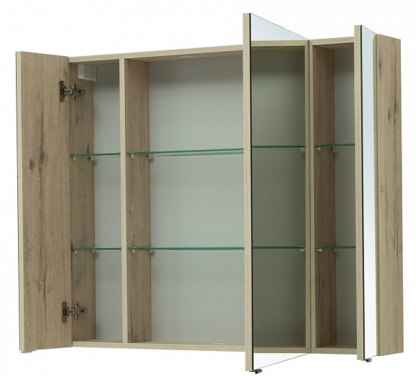 Зеркальный шкаф Aquanet Алвита New 100 дуб веллингтон белый 00277545