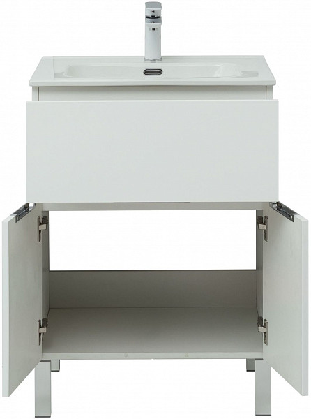 Тумба под раковину Aquanet Алвита New 60 1 ящик, 2 дверцы, белый матовый 00277546
