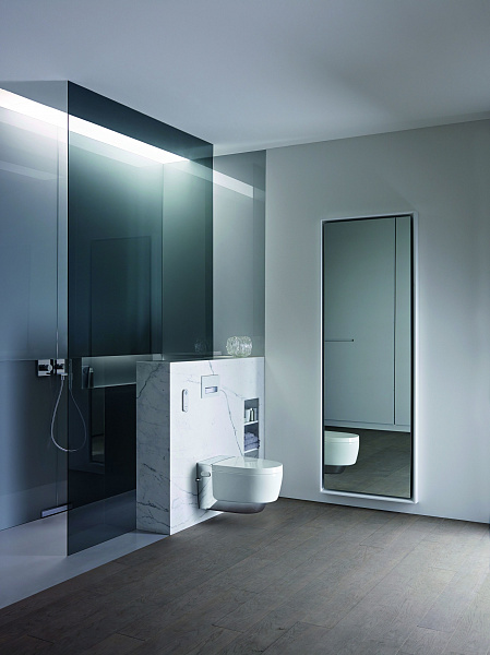Унитаз-биде подвесной Geberit AquaClean Mera Classic 146.204.21.1 панель хром