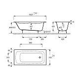 Чугунная ванна Jacob Delafon Ultima 150x70 E6D109-00