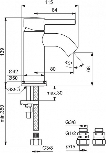 Смеситель Ideal Standard Ceraline BC185AA для раковины