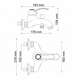 Смеситель для ванны с коротким изливом Wasserkraft Isar 1301