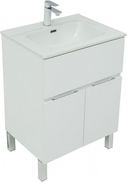 Тумба под раковину Aquanet Алвита New 60 1 ящик, 2 дверцы, белый матовый 00277546