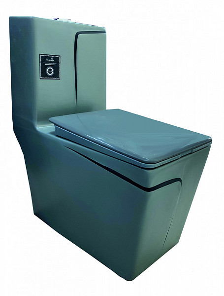 EY-9012 Унитаз -моноблок, с сиденьем термопласт с микролифтом белый/черный