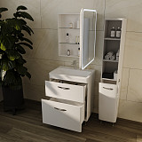 Тумба напольная Style line Каре 70, 2 ящика, Люкс белая, под раковину, PLUS