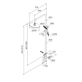 Смеситель для ванны с верхним душем, черный матовый, Rora, Milardo, RORBL4FM06
