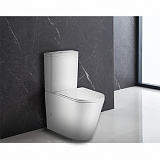 Унитаз напольный Azario Vetro 605х380х825 безободковый с бачком и сиденьем микролифт (AZ-2149)