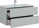 Тумба под раковину Aquanet Алвита New 100 2 ящика, серый 00277520