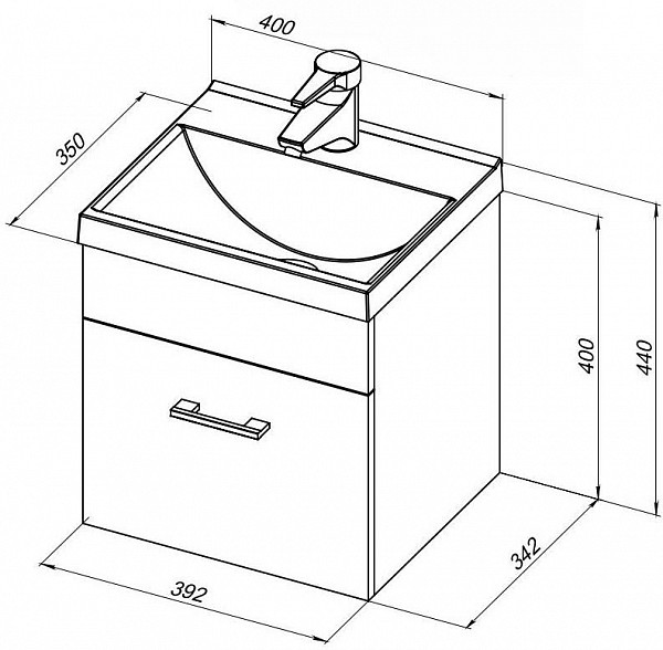 Тумба под раковину Aquanet Нота 40 белый 00159137