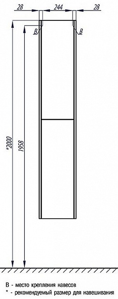 Шкаф-пенал Акватон Йорк 30x160 1A171203YOAV0