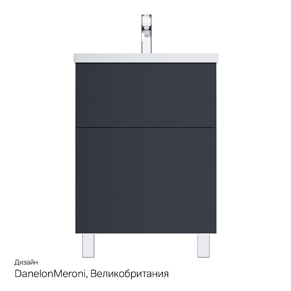 M90FSX06022GM32 GEM, База под раковину, напольная, 60 см, 2 ящика push-to-open, графит матовый