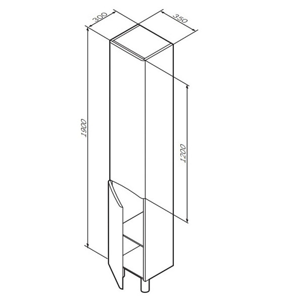 M80CSL0356WG Like, шкаф-колонна, напольный, левый, 35 см, двери, белый, глянец, шт
