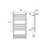 Полотенцесушитель электрический Point Аврора PN10146SPE П7 400x600 с полкой левый/правый, хром