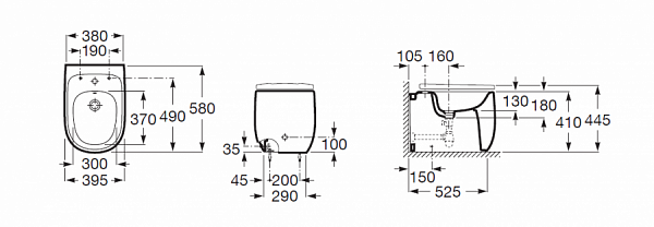 Биде Roca Beyond напольное 3570B8000
