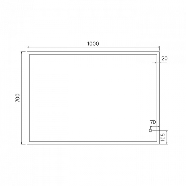 Зеркало 100 см, Brick, IDDIS, BRI1000i98