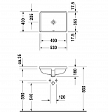 Рукомойник Duravit Starck 3 0305490000 встраиваемый