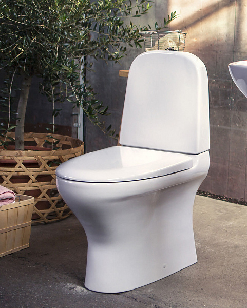 Унитаз напольный Gustavsberg Estetic Hygienic Flush GB1183002R1231G безободковый, сиденье с микролифтом