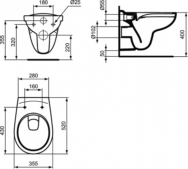 Унитаз подвесной Ideal Standard Eurovit K881201