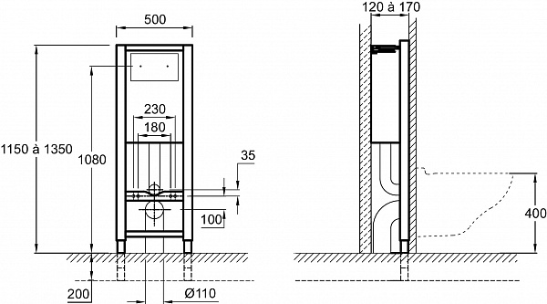 Комплект унитаз с инсталляцией Jacob Delafon Presquile E21743RU