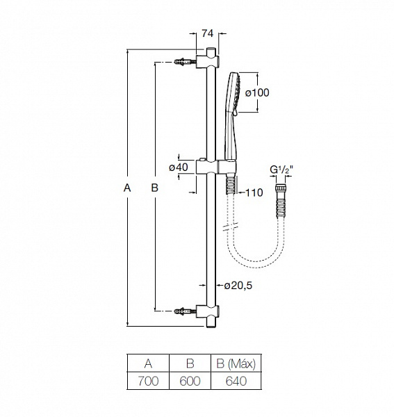 Душевая лейка Roca Stella 100/3F 5B1D03C00