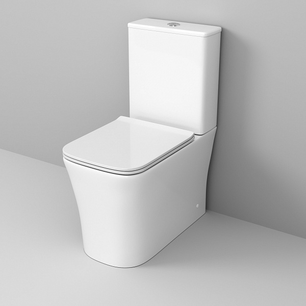 Унитаз Classic GR-4467S (620*360*820) напольный БЕЗОБОДКОВЫЙ с тонкой крышкой, 2 места