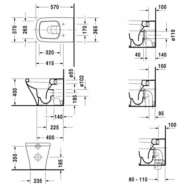 Унитаз Duravit DuraStyle 2150090000 приставной