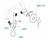 Встраиваемый комплект для биде  со шлангом 120 см Wasserkraft A04157