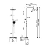 Смеситель для ванны с верхним душем, черный матовый, SpaHome, IDDIS, SPABLBTi06