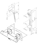 F40950A03 Inspire V2.0, набор 3в1: см-ль д/умывальника, см-ль д/душа с термостатом, душевой комплект