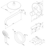 FP85A10020 X-Joy TouchReel, набор: нажимной см-ль д/в/душа, верхний душ 220 мм, держатель д/верхн.ду
