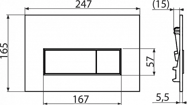 Клавиша смыва AlcaPlast THIN черная матовая