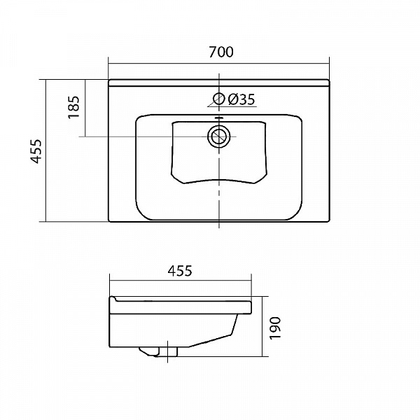 Прямоугольная раковина Santek Миранда 70 1WH302250