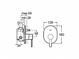 Смеситель Roca Targa для ванны-душа скрытого монтажа 5A0660C00